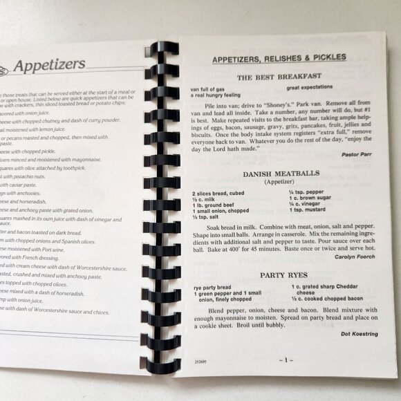 Heavenly Dishes Cookbook Young At Heart First Baptist Church Spiral-Bound - Picture 6 of 9